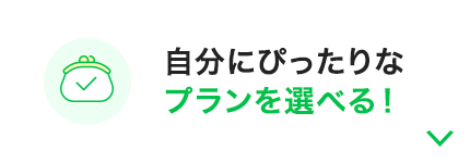 自分にぴったりなプランを選べる！