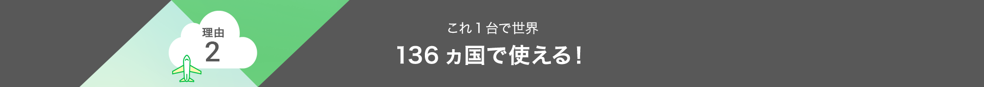 理由2 これ1台で世界136ヵ国で使える！