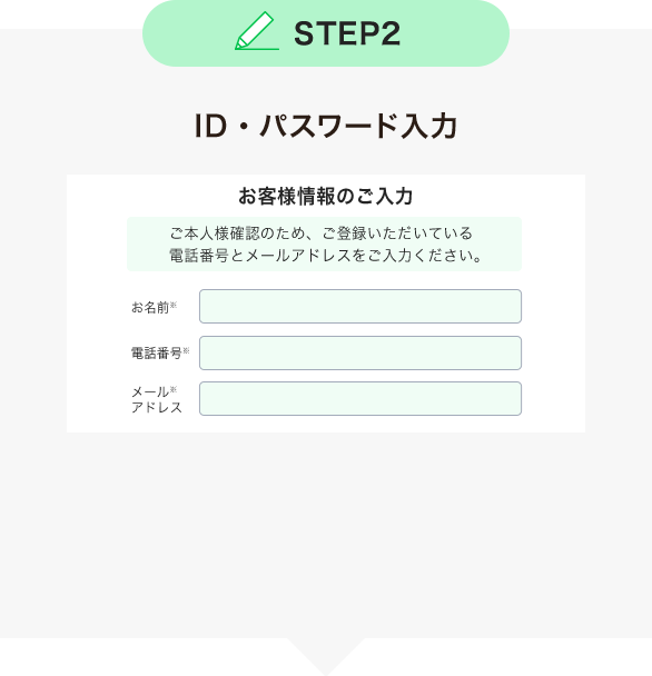 STEP2｜ID・パスワード入力