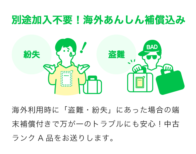 別途加入不要！海外あんしん補償込み