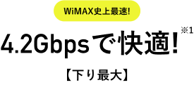 WiMAX史上最速!4.2Gbpsで快適!【下り最大】